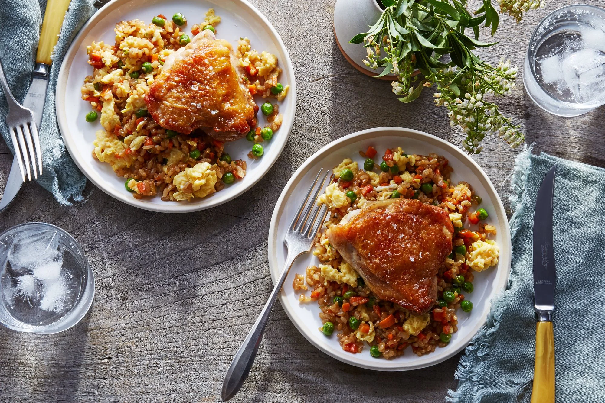 Jollof / Fried Rice with Full Chicken Thigh